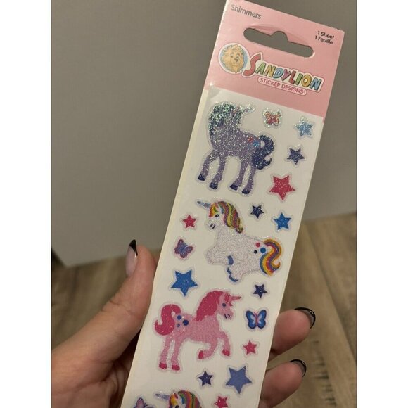 Vintage Sandylion Shimmers Stickers Sealed, Unicorns - Picture 3 of 4